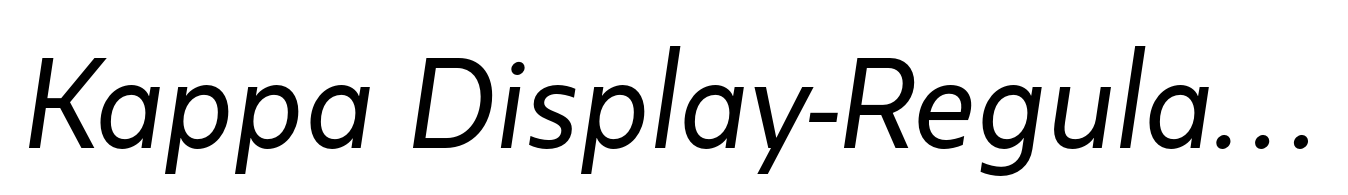 Kappa Display-Regular Italic